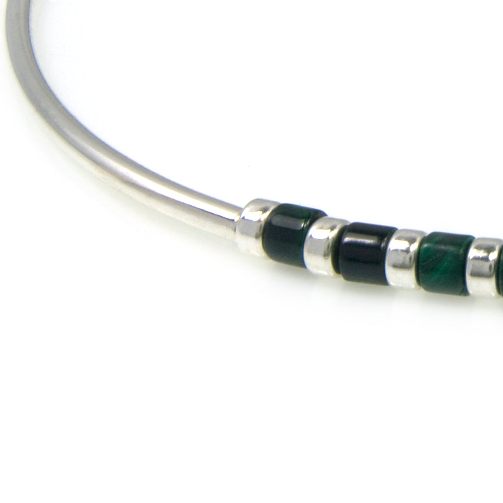 Collier malachite en argent massif 925