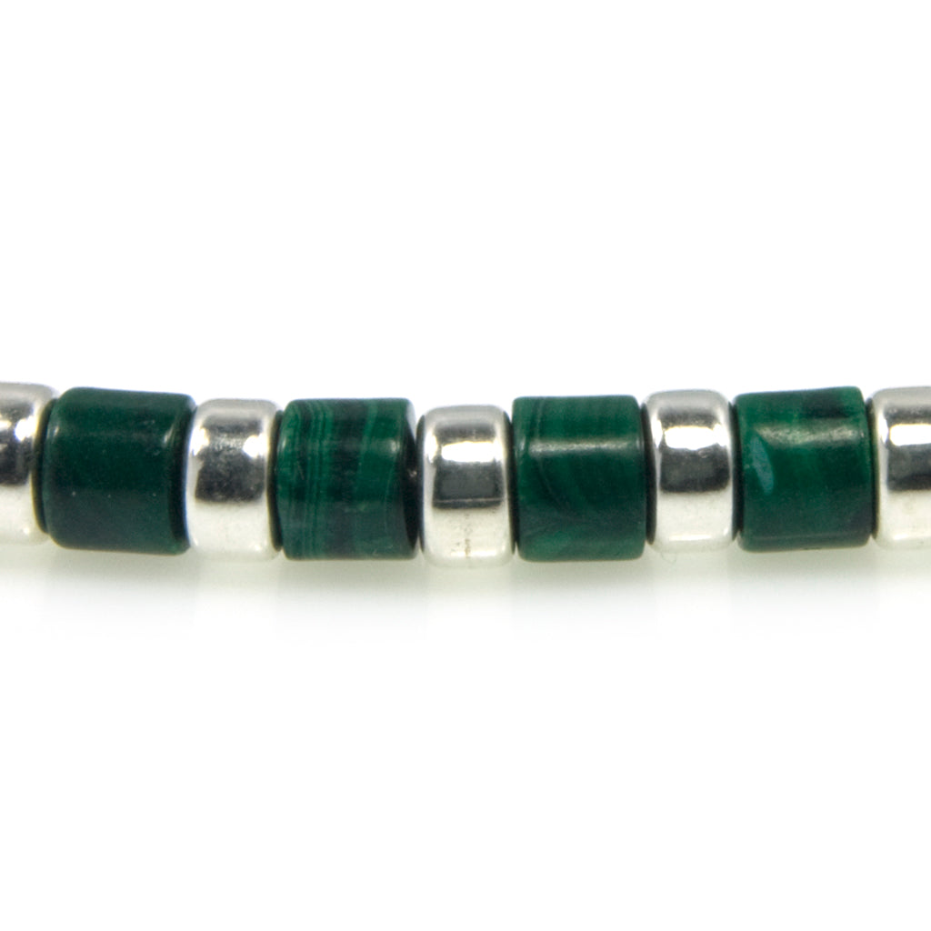 Collier malachite en argent massif 925