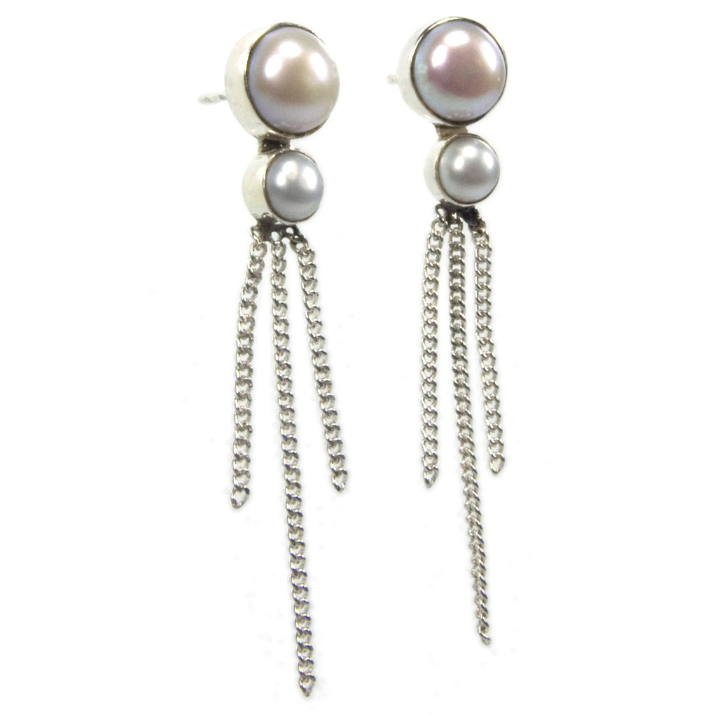 Pearl drop earrings in sterling silver 925