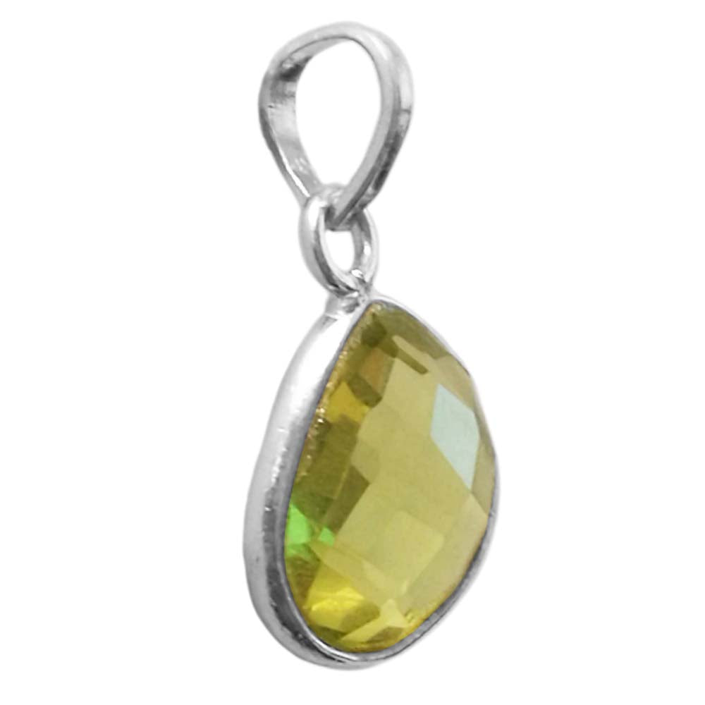Pendentif péridot en argent massif 925
