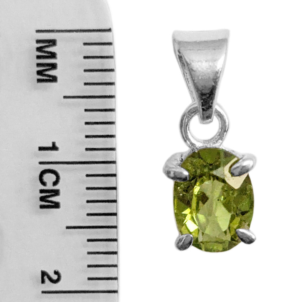 Pendentif péridot en argent massif 925