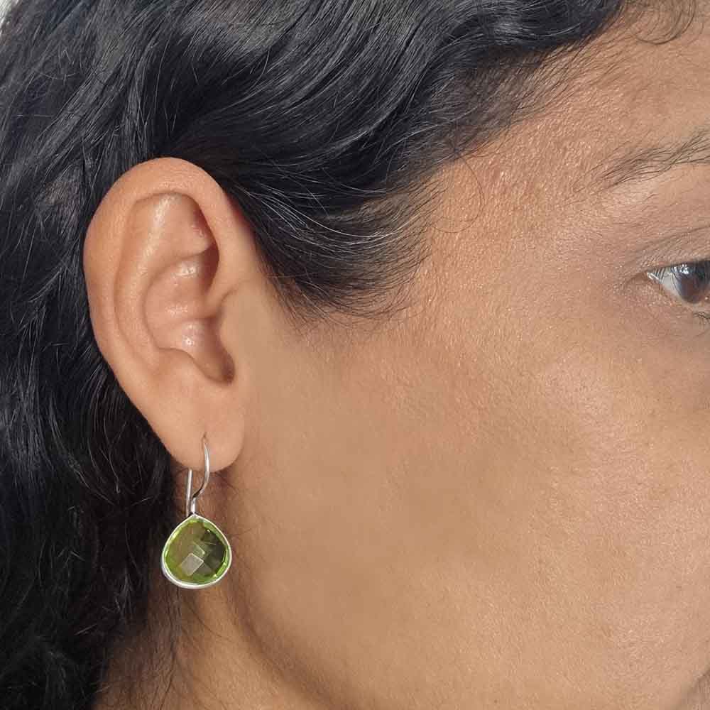 Peridot sterling silver earrings