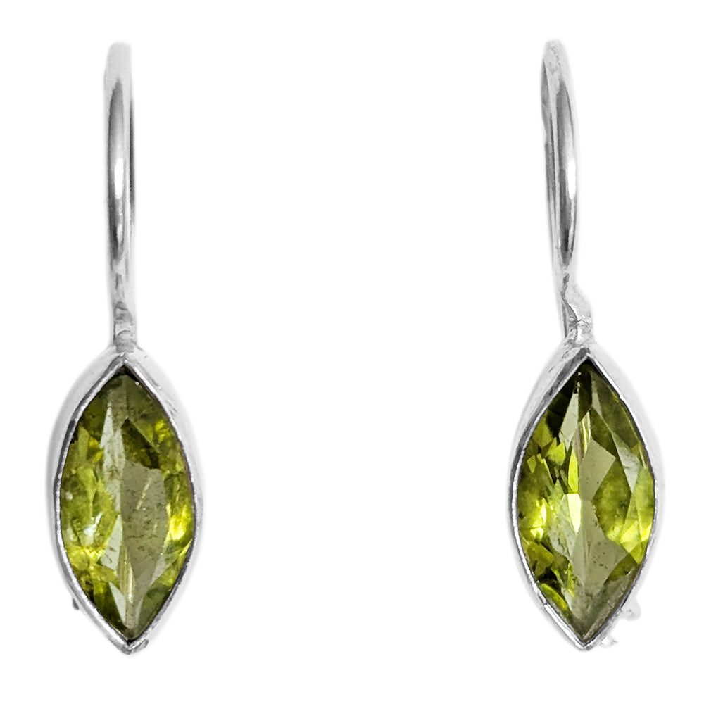 Boucles d’oreilles péridot en argent massif 925