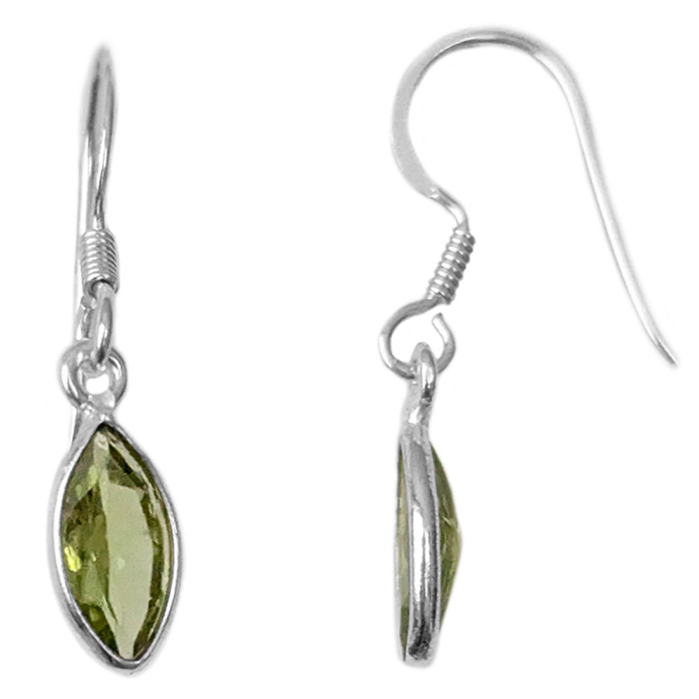 Boucles d’oreilles péridot en argent massif 925