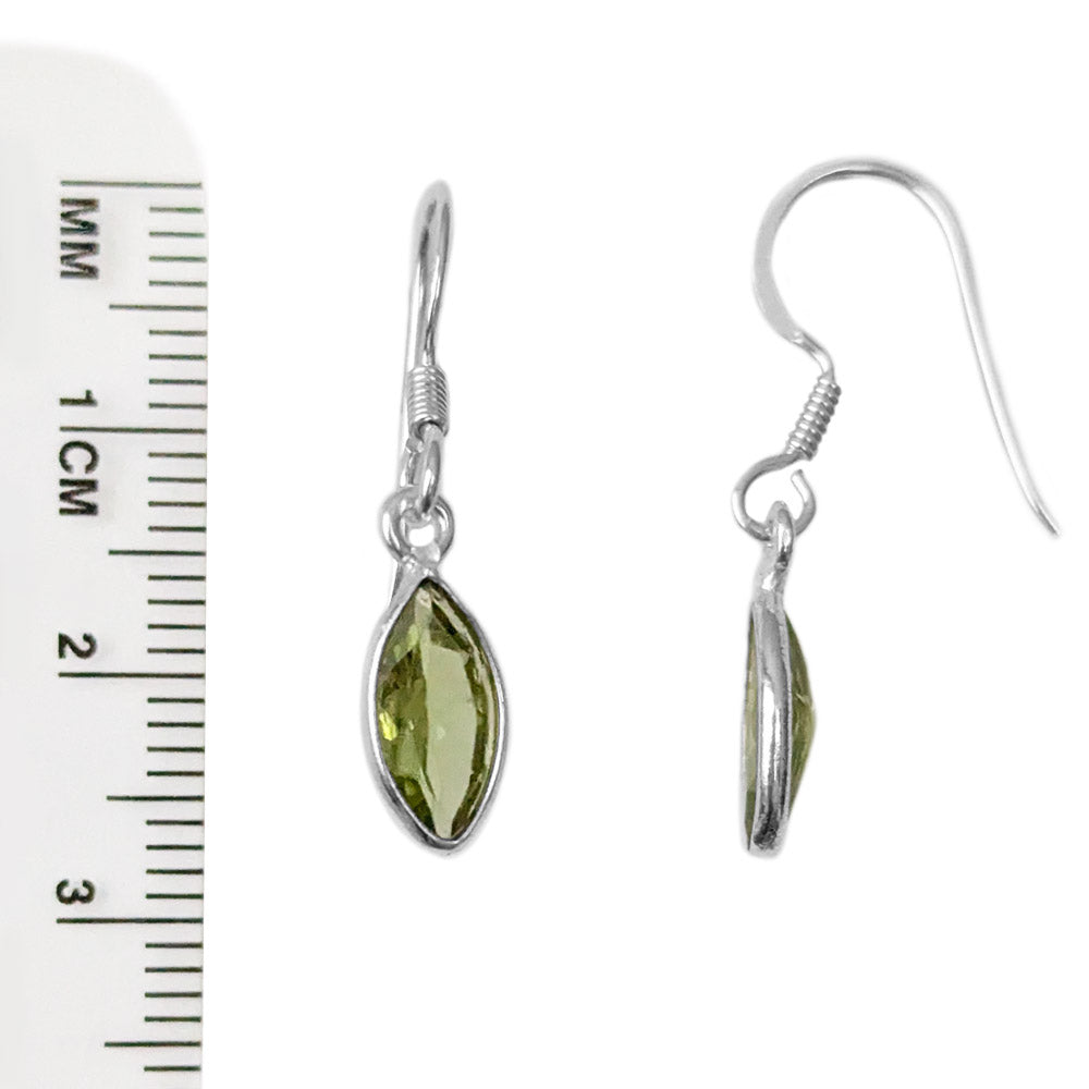 Boucles d’oreilles péridot en argent massif 925