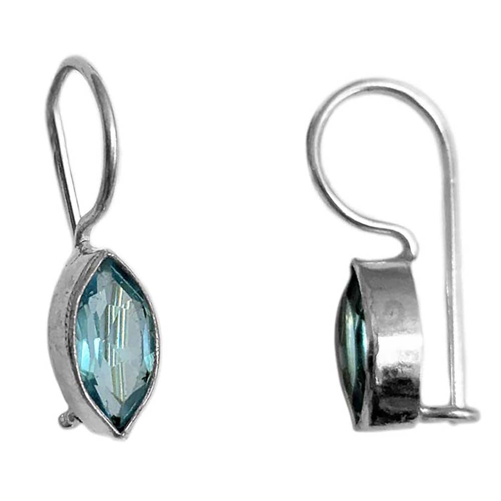 Boucles d’oreilles topaze bleue en argent massif 925