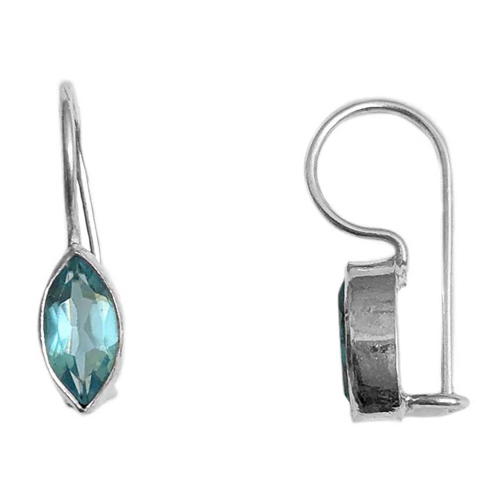 Boucles d’oreilles topaze bleue en argent massif 925