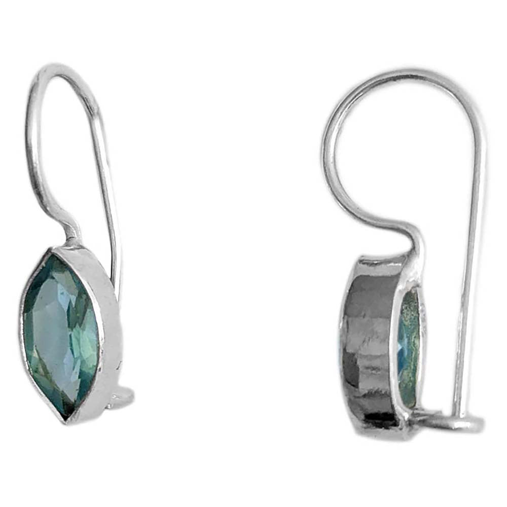 Boucles d’oreilles topaze bleue en argent massif 925