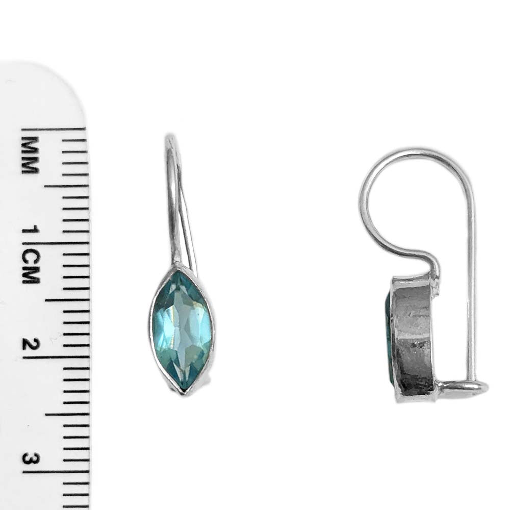 Boucles d’oreilles topaze bleue en argent massif 925