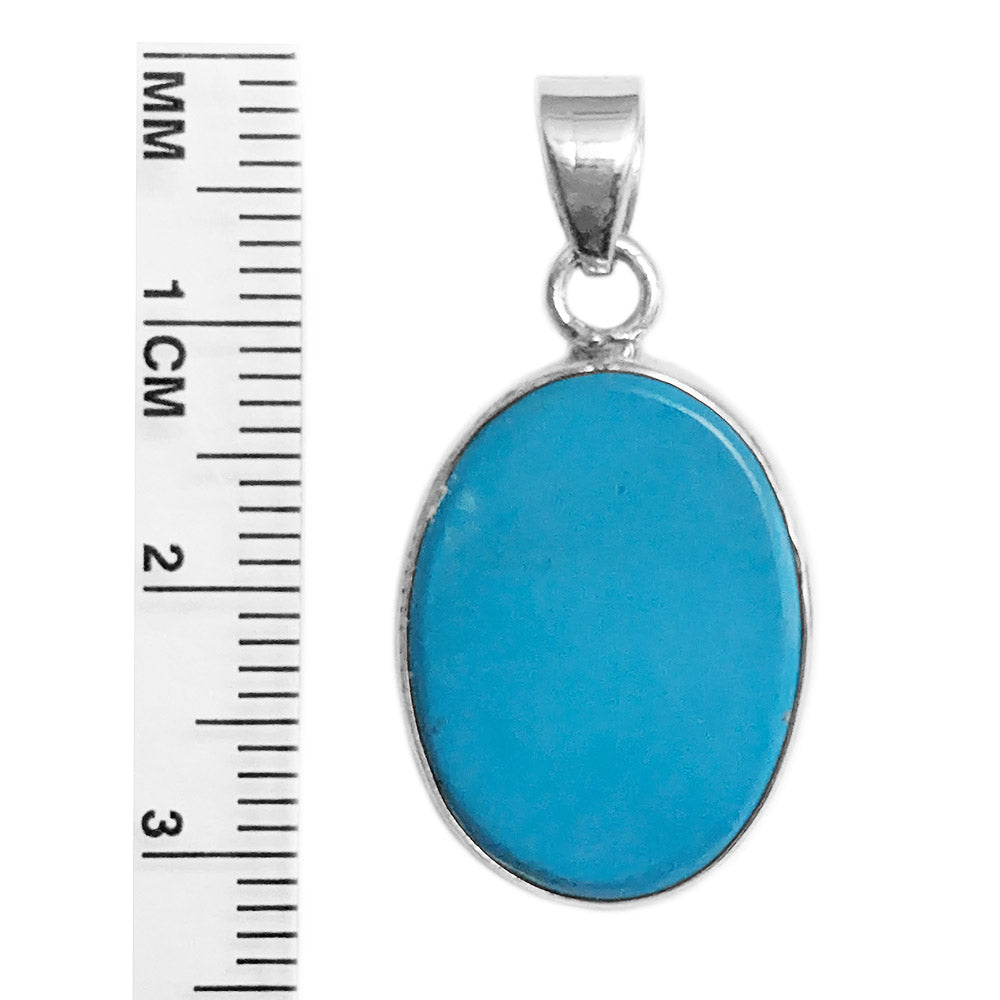 Pendentif turquoise en argent massif 925