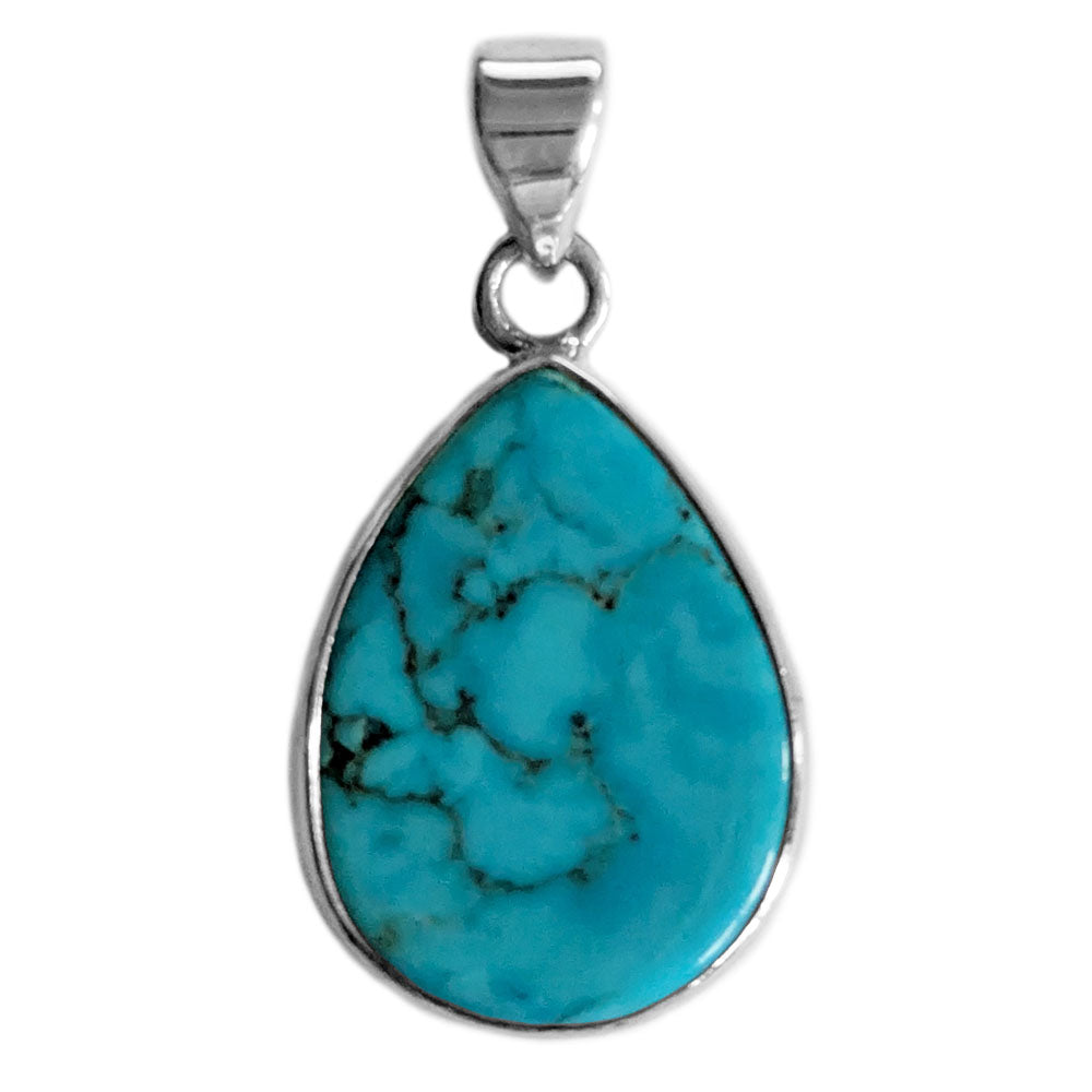 Pendentif turquoise en argent massif 925