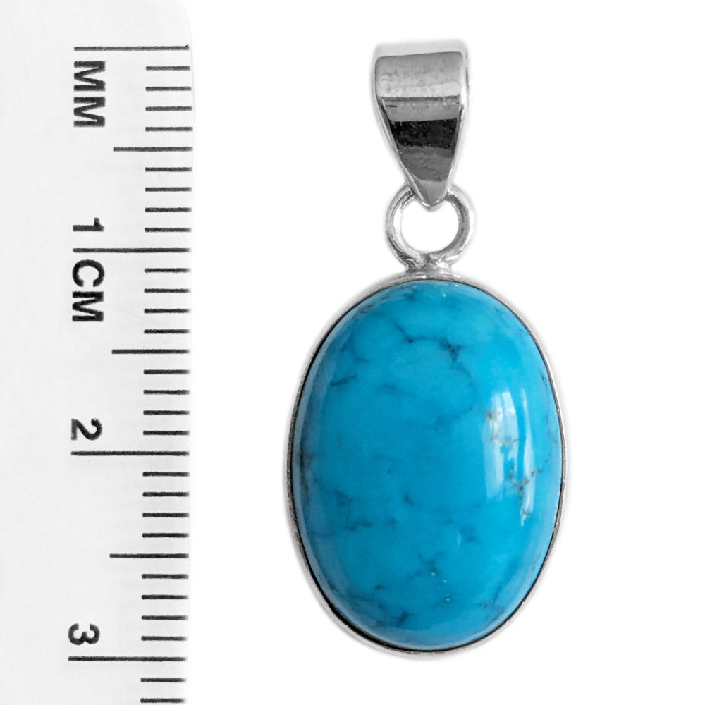 Pendentif turquoise en argent massif 925