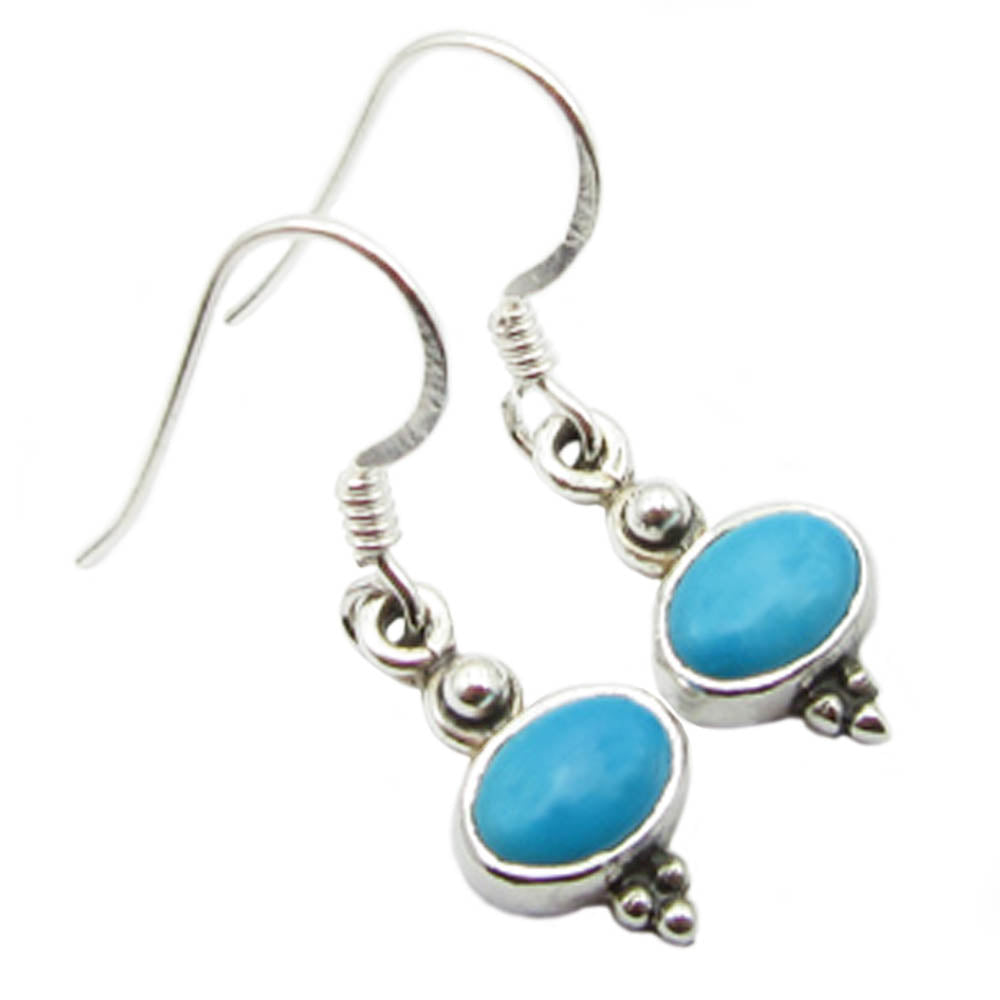 Boucles d’oreilles turquoise en argent massif 925