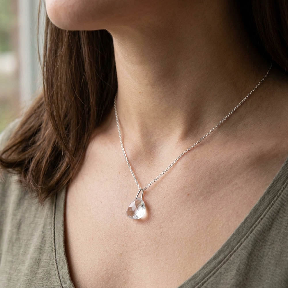 Crystal sterling silver pendant
