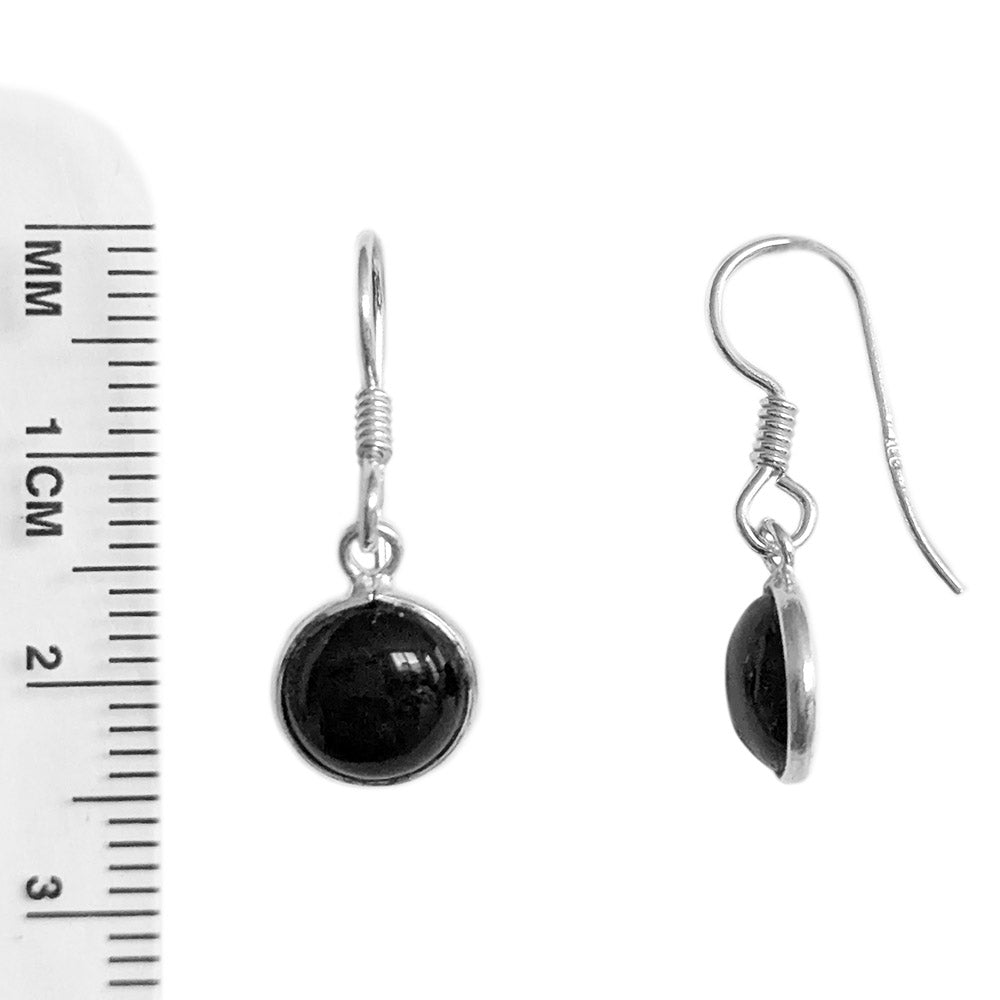 Boucles d’oreilles onyx noir en argent massif 925