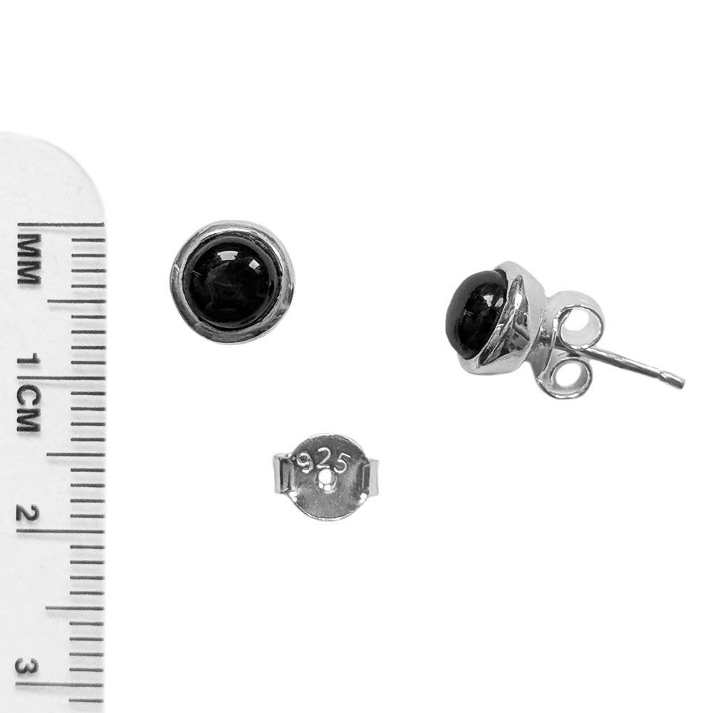 Clous d’oreilles onyx noir en argent massif 925