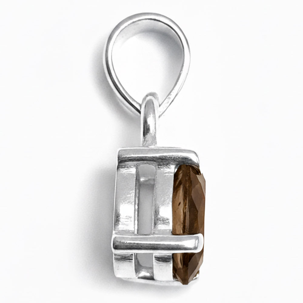 Pendentif quartz fumé en argent massif 925