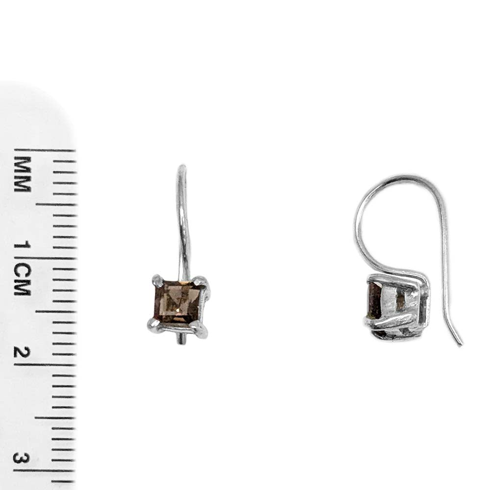 Smoky quartz sterling silver earrings