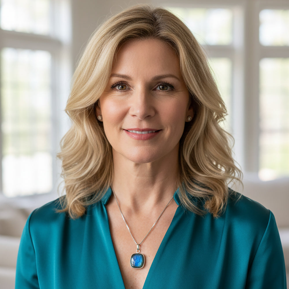 Pendentif labradorite en argent massif 925