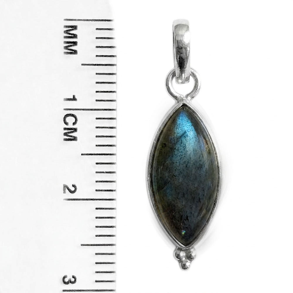 Pendentif labradorite en argent massif 925