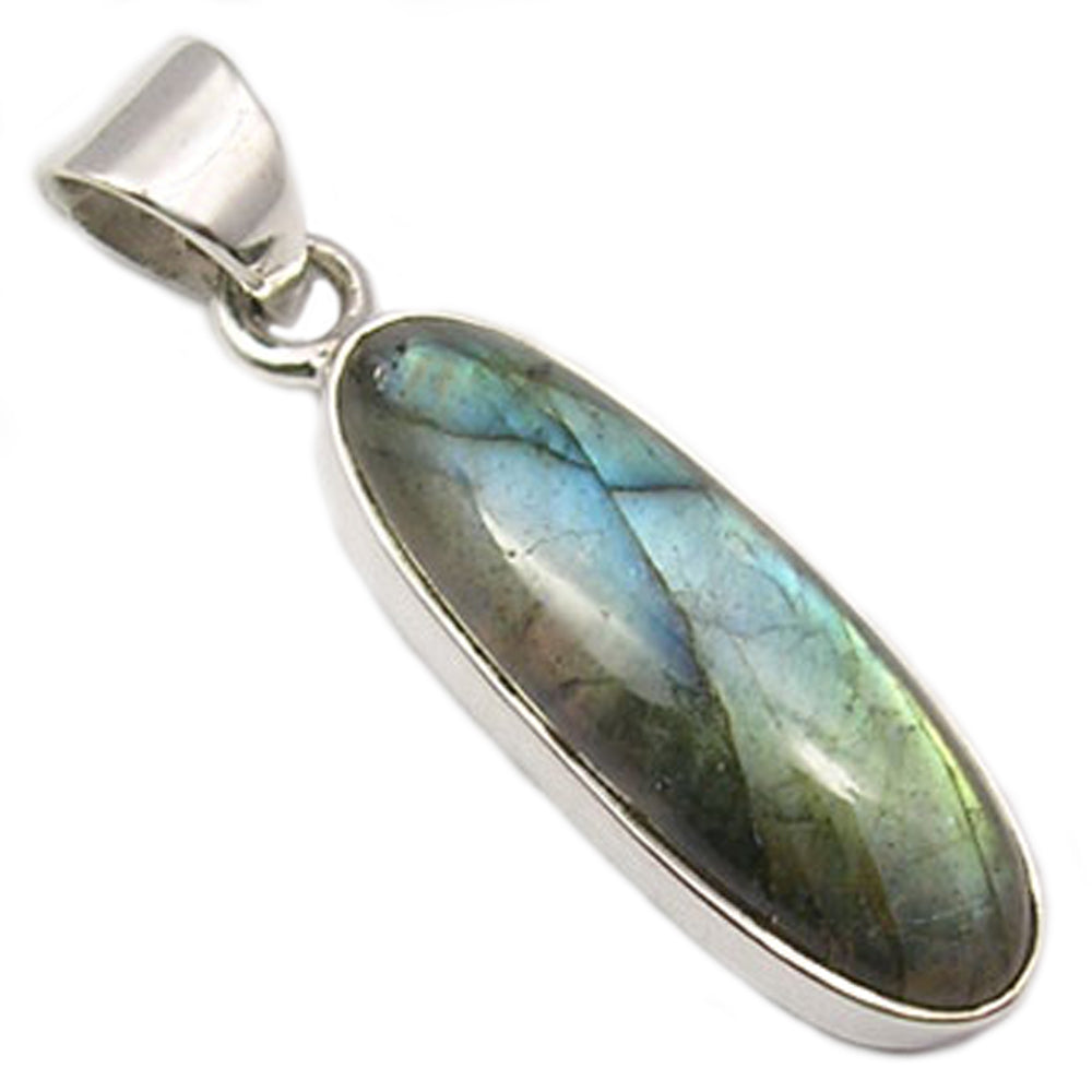Pendentif labradorite en argent massif 925