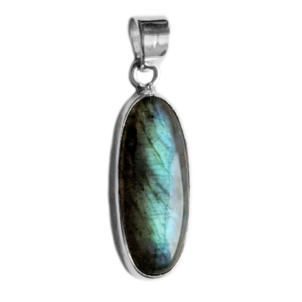 Pendentif labradorite en argent massif 925