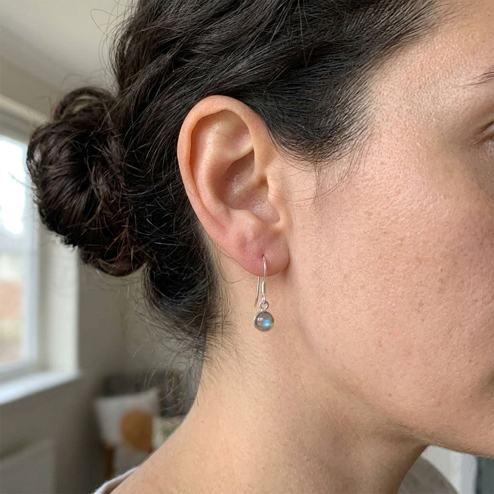 Boucles d’oreilles labradorite en argent massif 925