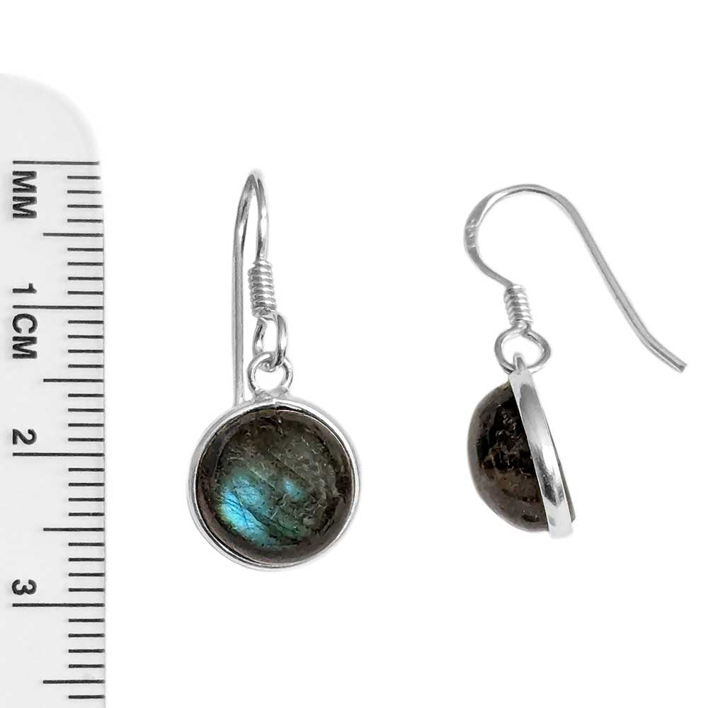 Boucles d’oreilles labradorite en argent massif 925