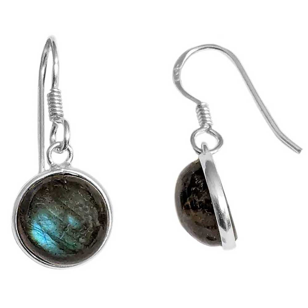 Boucles d’oreilles labradorite en argent massif 925