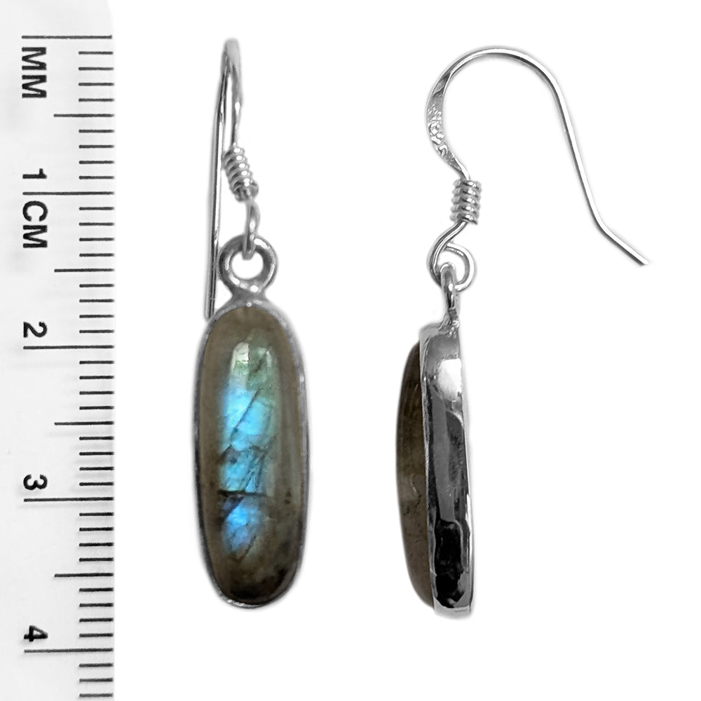Labradorite sterling silver drop earrings