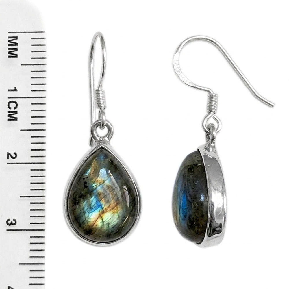 Labradorite sterling silver drop earrings