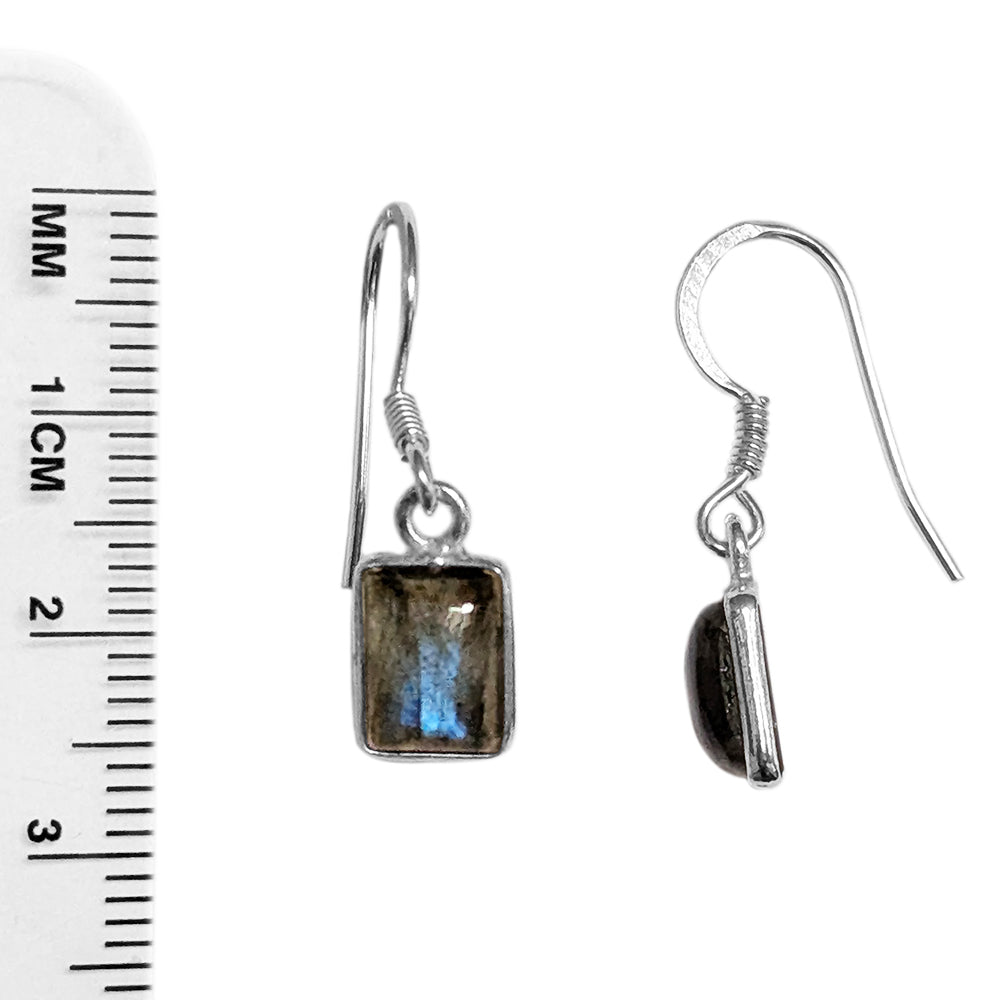 Boucles d’oreilles labradorite en argent massif 925