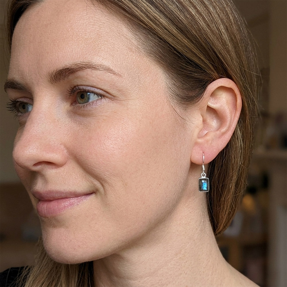 Labradorite sterling silver earrings