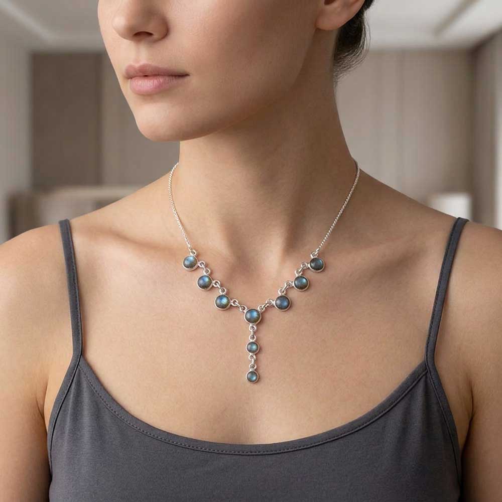 Collier labradorite en argent massif 925