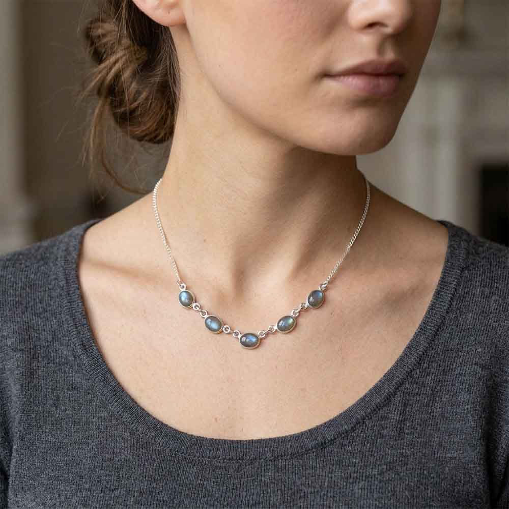 Collier labradorite en argent massif 925