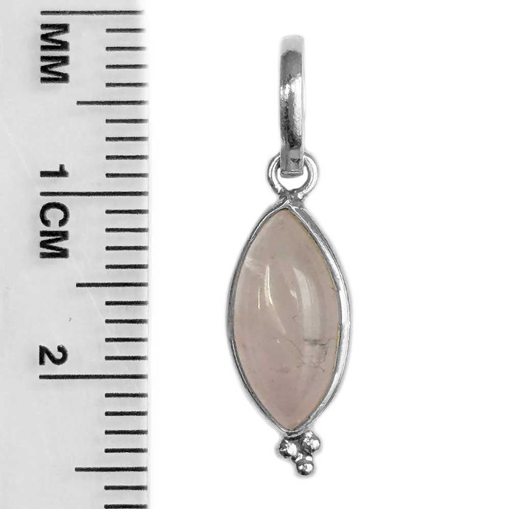 Pendentif quartz rose en argent massif 925