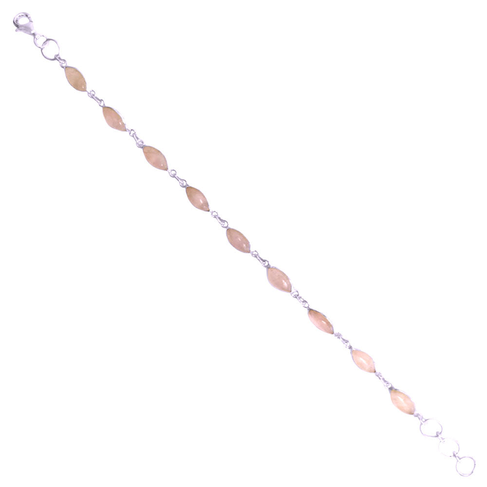 Rose quartz sterling silver bracelet