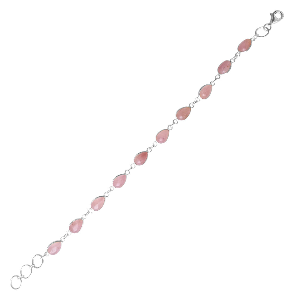 Bracelet quartz rose en argent massif 925