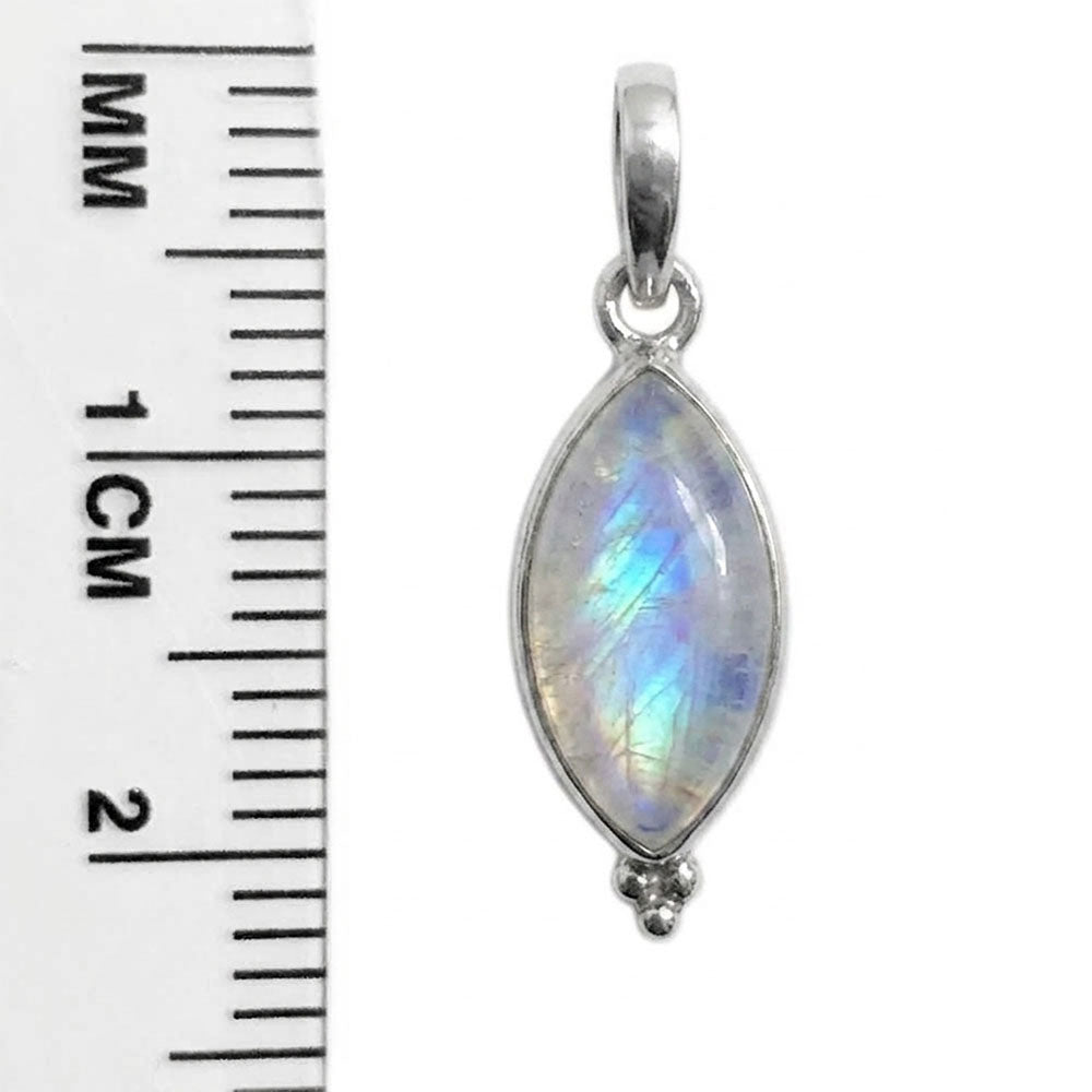 Rainbow moonstone sterling silver pendant