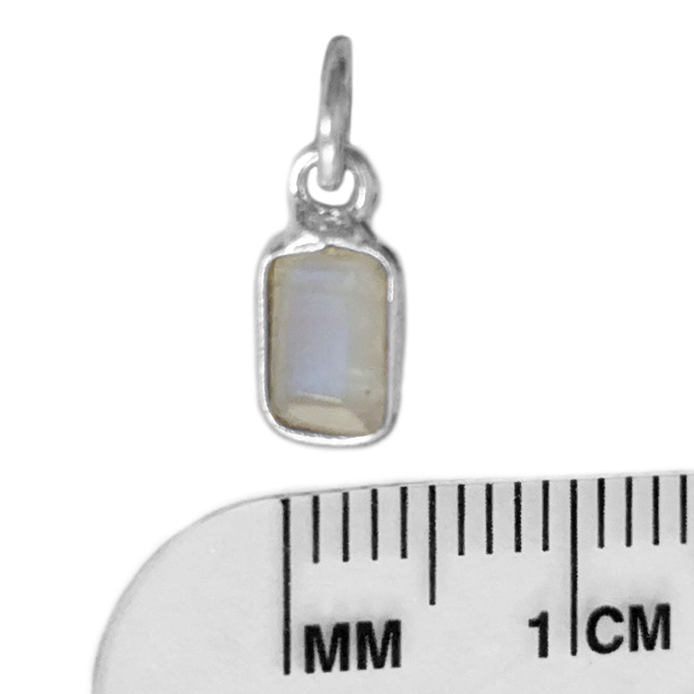 Pendentif pierre de lune arc-en-ciel en argent massif 925
