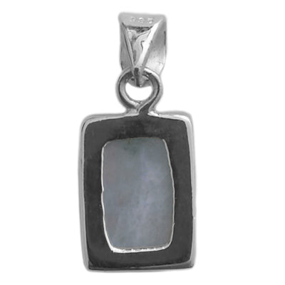 Pendentif pierre de lune arc-en-ciel en argent massif 925