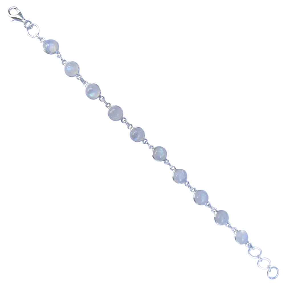 Rainbow moonstone sterling silver bracelet