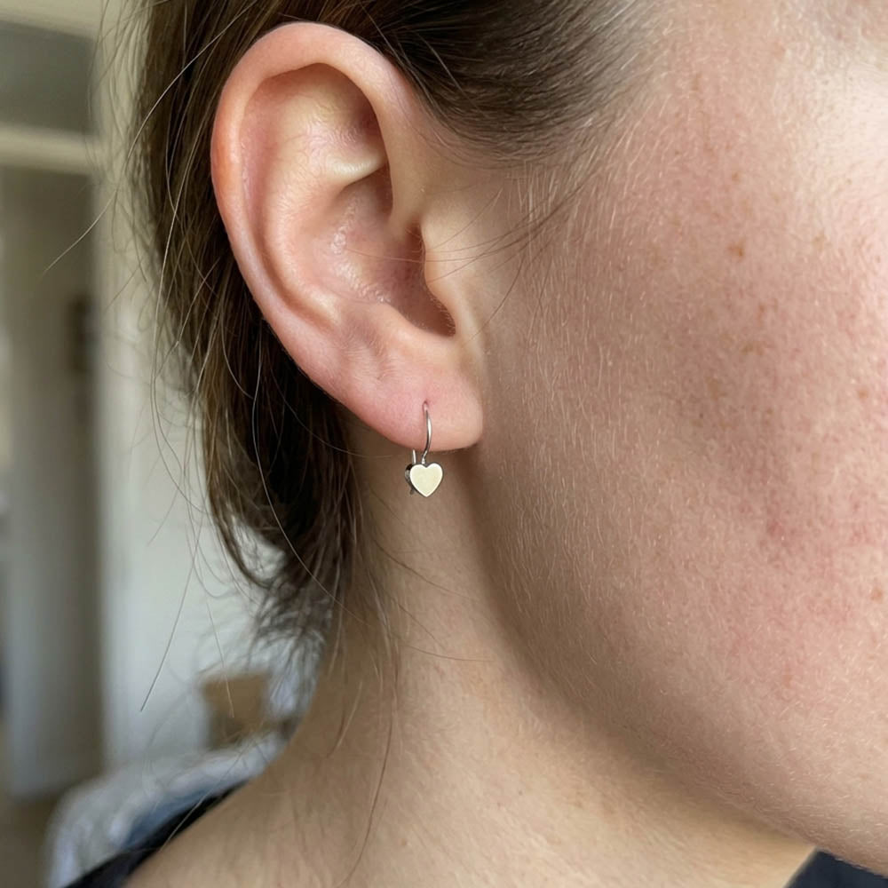 Boucles d’oreilles coeur en argent massif 925
