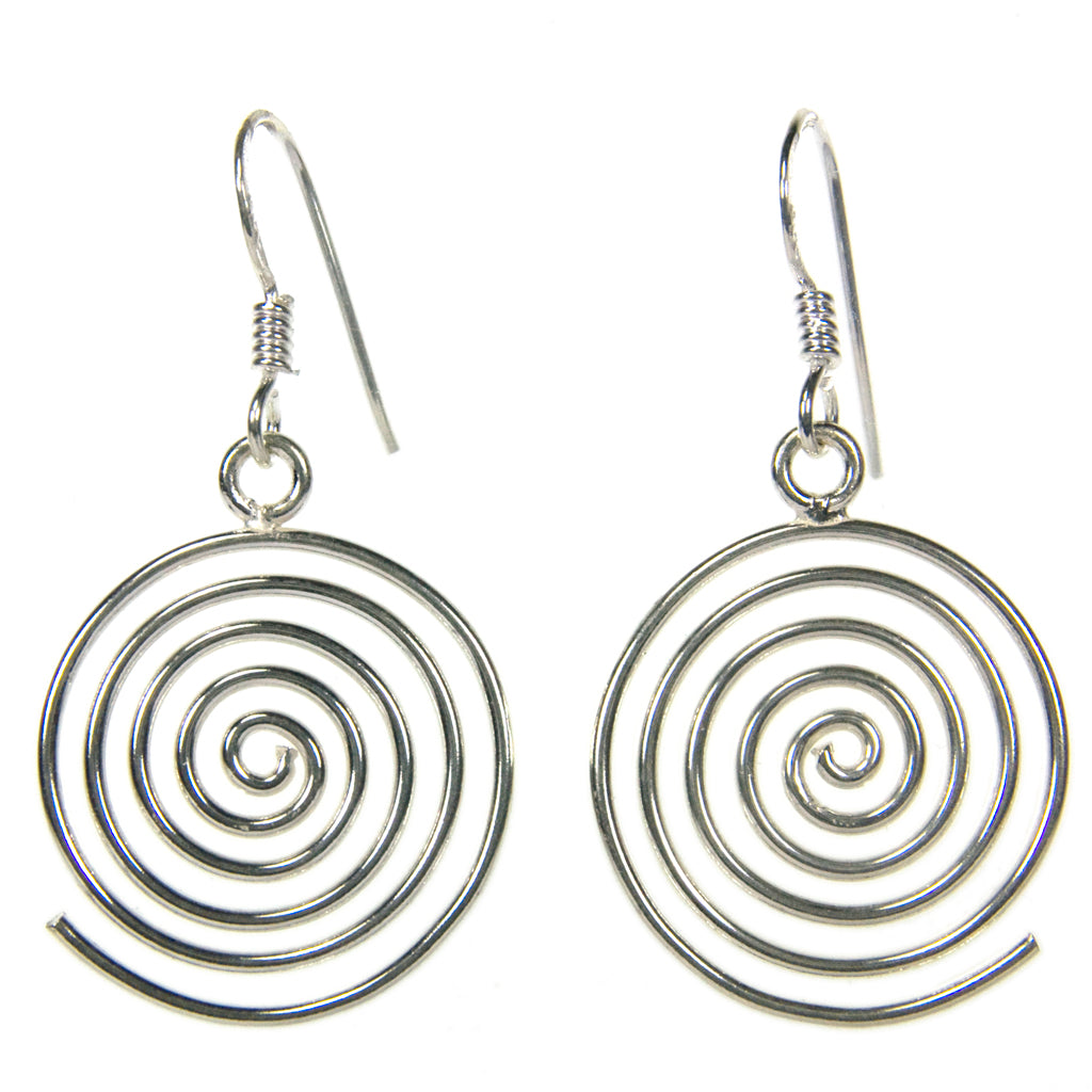 Pendentifs d’oreilles spirale en argent massif 925