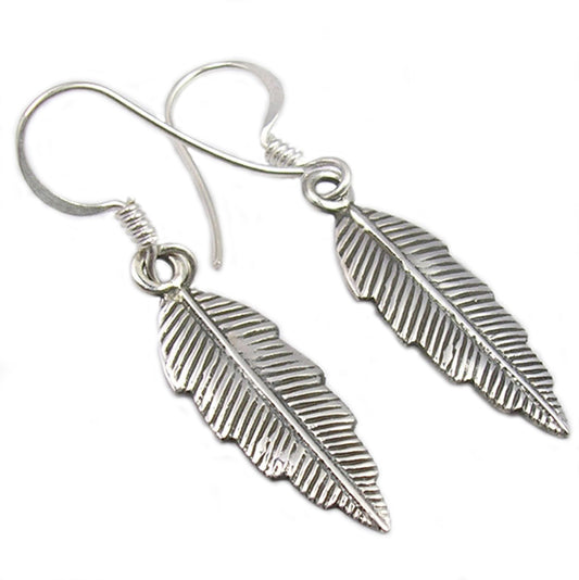 Pendentifs d’oreilles en feuille en argent massif 925