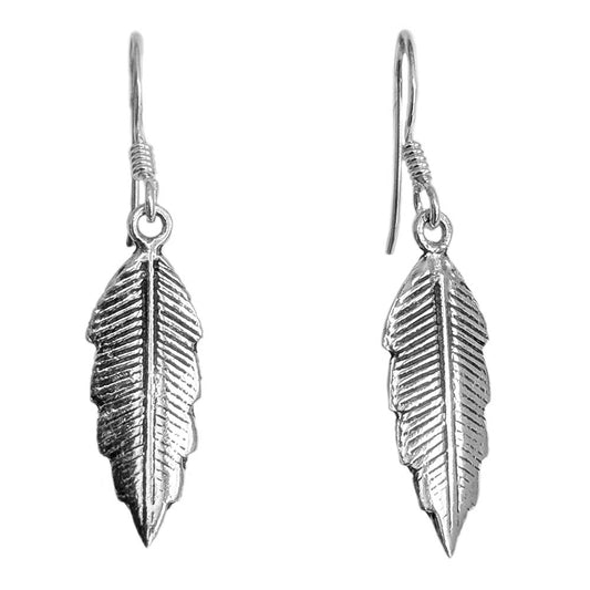 Pendentifs d’oreilles en feuille en argent massif 925