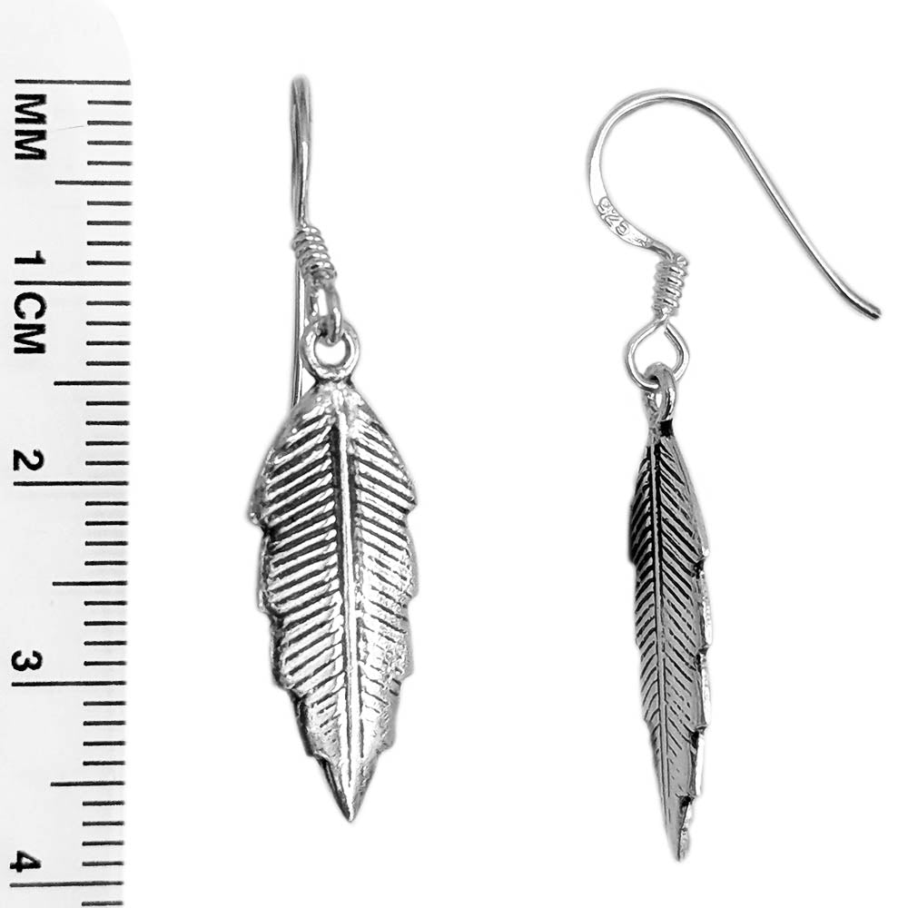 Pendentifs d’oreilles en feuille en argent massif 925