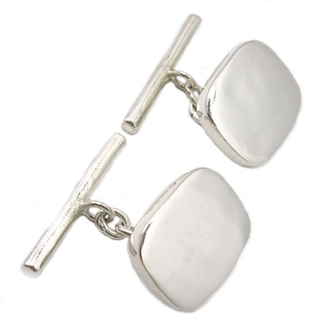 Rectangular sterling silver cufflinks