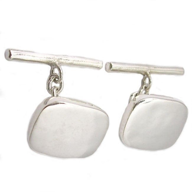 Rectangular sterling silver cufflinks