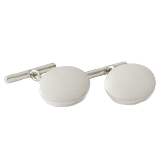 Oval sterling silver cufflinks